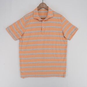 tasc Performance Everywear Polo Shirt Mens L Orange Striped Bamboo Organic